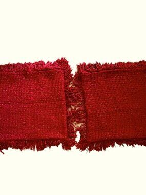 Pottery Barn Red Metallic Knit 24x24 Pillow Covers — Set of 2 | Zip Closure